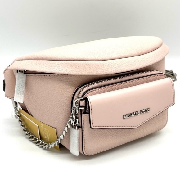 Michael Kors Maisie Large 2 in 1 Sling Pack Crossbody Bag Powder Blush - Picture 1 of 12